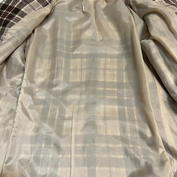 That's Me USA Women's Plaid Wool Blend Blazer Jacket Brown Beige Check Size 11 - Picture 11 of 11